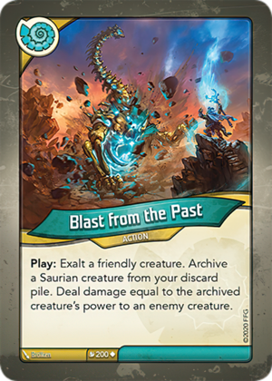 Blast from the Past, a KeyForge card illustrated by Brolken