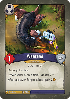 Weasand, a KeyForge card illustrated by Pedro Dutra