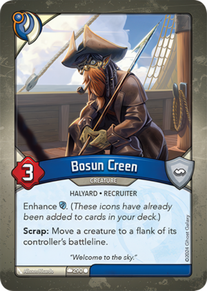 Bosun Creen, a KeyForge card illustrated by Halyard