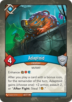 Adaptoid, a KeyForge card illustrated by Grigory Serov