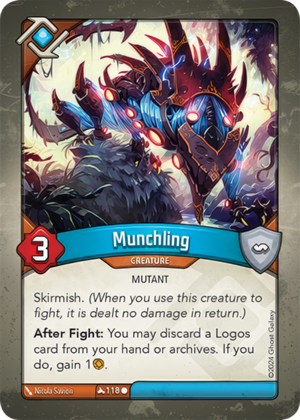 Munchling, a KeyForge card illustrated by Nicola Saviori