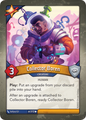 Collector Boren, a KeyForge card illustrated by Stefano Gil