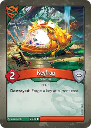 Keyfrog, a KeyForge card illustrated by Marko Fiedler