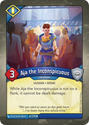 Aja the Inconspicuous, a KeyForge card illustrated by David Auden Nash