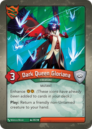 Dark Queen Gloriana, a KeyForge card illustrated by Matthew Mizak