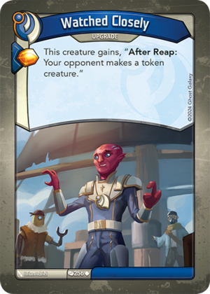 Watched Closely, a KeyForge card illustrated by Brian Adriel