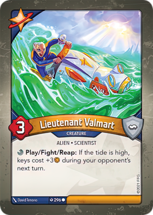 Lieutenant Valmart, a KeyForge card illustrated by David Tenorio