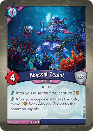 Abyssal Zealot, a KeyForge card illustrated by Brolken