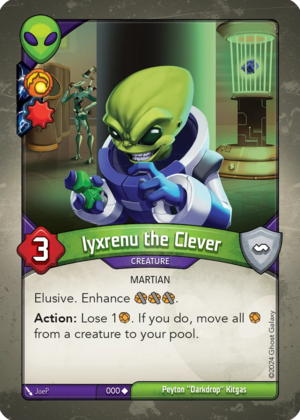 Iyxrenu the Clever, a KeyForge card illustrated by Martian