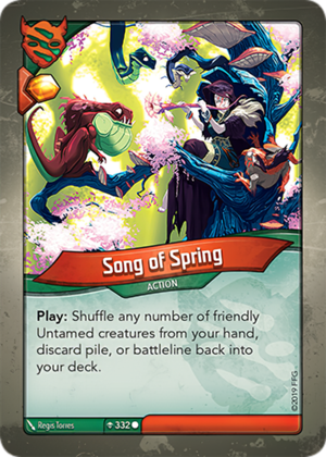 Song of Spring, a KeyForge card illustrated by Regis Torres