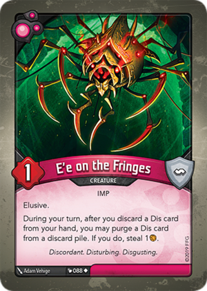 E’e on the Fringes, a KeyForge card illustrated by Adam Vehige