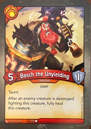 Bosch the Unyielding, a KeyForge card illustrated by Giant
