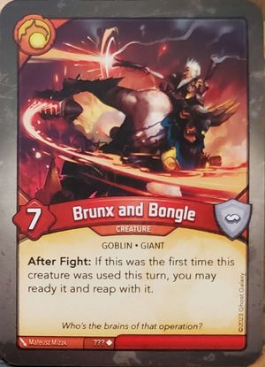 Brunx and Bongle, a KeyForge card illustrated by Goblin