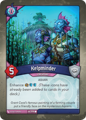 Kelpminder, a KeyForge card illustrated by Lucas Firmino