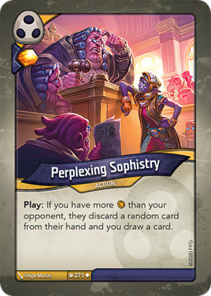 Perplexing Sophistry, a KeyForge card illustrated by Felipe Martini