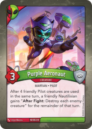 Purple Aeronaut (Ironyx Rebels), a KeyForge card illustrated by Martian