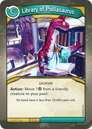 Library of Polliasaurus, a KeyForge card illustrated by Nasrul Hakim