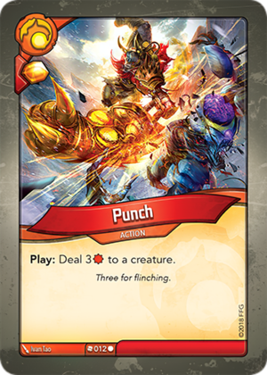 Punch, a KeyForge card illustrated by Ivan Tao