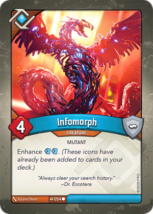 Infomorph, a KeyForge card illustrated by BalanceSheet