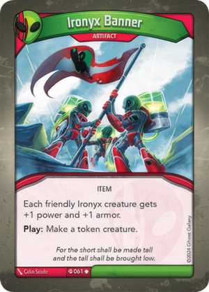 Ironyx Banner (Ironyx Rebels), a KeyForge card illustrated by Colin Searle