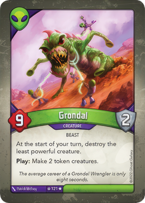 Grondal, a KeyForge card illustrated by Patrick McEvoy