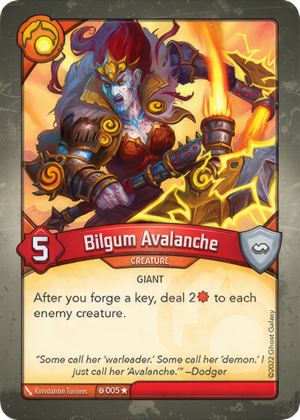 Bilgum Avalanche, a KeyForge card illustrated by Konstantin Turovec