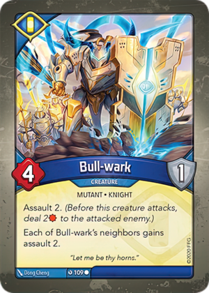 Bull-wark, a KeyForge card illustrated by Dong Cheng