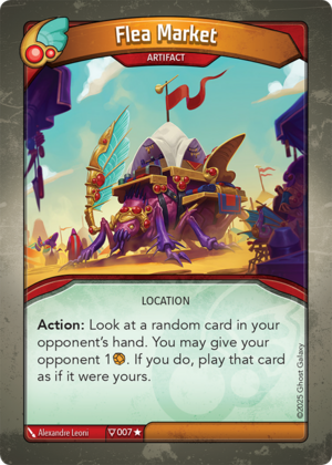 Flea Market, a KeyForge card illustrated by Alexandre Leoni