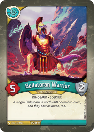Bellatoran Warrior, a KeyForge card illustrated by Saurian