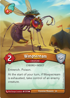 Waspscream, a KeyForge card illustrated by Cyborg