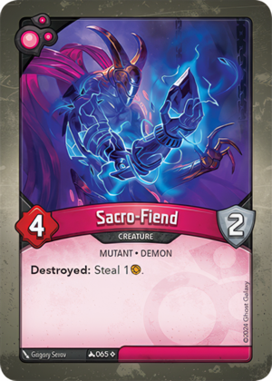 Sacro-Fiend, a KeyForge card illustrated by Demon