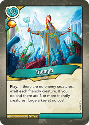 Triumph, a KeyForge card illustrated by Alena Medovnikova