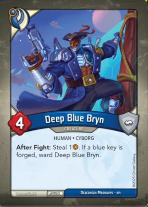 Deep Blue Bryn, a KeyForge card illustrated by Cyborg