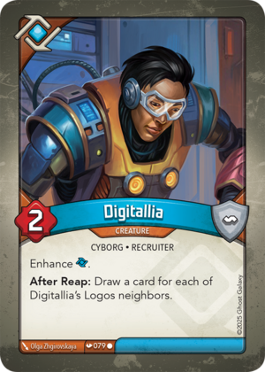 Digitallia, a KeyForge card illustrated by Cyborg