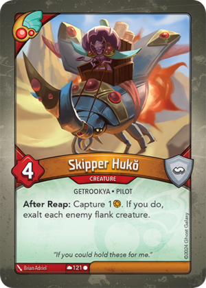 Skipper Hukŏ, a KeyForge card illustrated by Getrookya