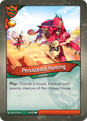 Persistence Hunting, a KeyForge card illustrated by Gabriel Rubio