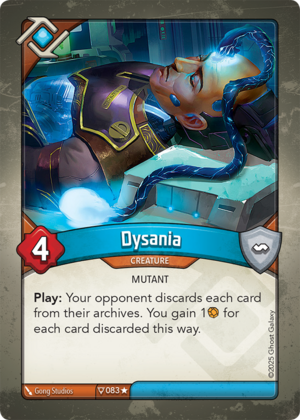 Dysania, a KeyForge card illustrated by Gong Studios