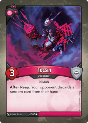 Tocsin, a KeyForge card illustrated by Gabriel Rubio