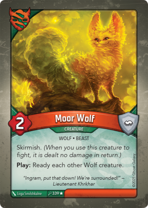 Moor Wolf, a KeyForge card illustrated by Liiga Smilshkalne