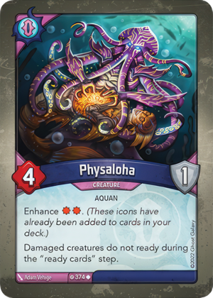 Physaloha, a KeyForge card illustrated by Adam Vehige