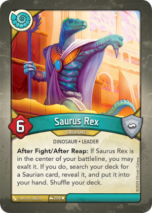 Saurus Rex, a KeyForge card illustrated by Dinosaur