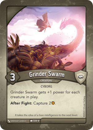 Grinder Swarm, a KeyForge card illustrated by Jeferson Cordeiro