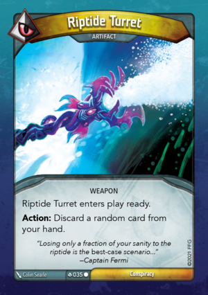 Riptide Turret, a KeyForge card illustrated by Colin Searle
