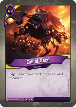 Call of Need, a KeyForge card illustrated by BalanceSheet