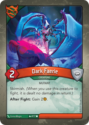 Dark Faerie, a KeyForge card illustrated by Girma Moges