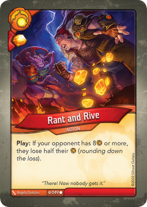 Rant and Rive, a KeyForge card illustrated by Ângelo Bortolini