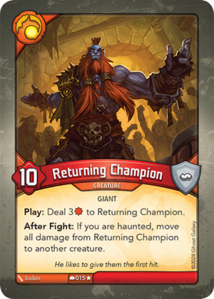 Returning Champion, a KeyForge card illustrated by Giant