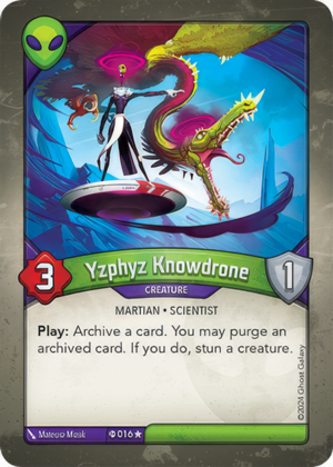 Yzphyz Knowdrone (Elders), a KeyForge card illustrated by Martian