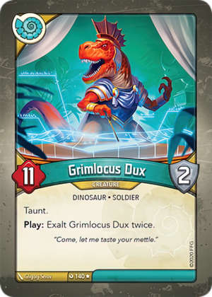 Grimlocus Dux, a KeyForge card illustrated by Saurian