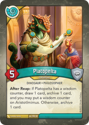 Platopelta, a KeyForge card illustrated by Saurian